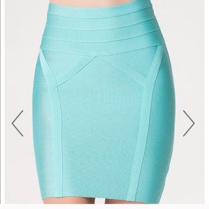 Bebe Teal Medium Bandage Skirt